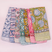Lightweight Handcrafted Cotton Bandana, Block Printed Headwrap For Women Or Men, Stylish Summer Gift - 7pcs